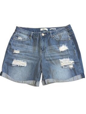 YMI Dream Distressed Denim Roll-Cuff Shorts. Size 11